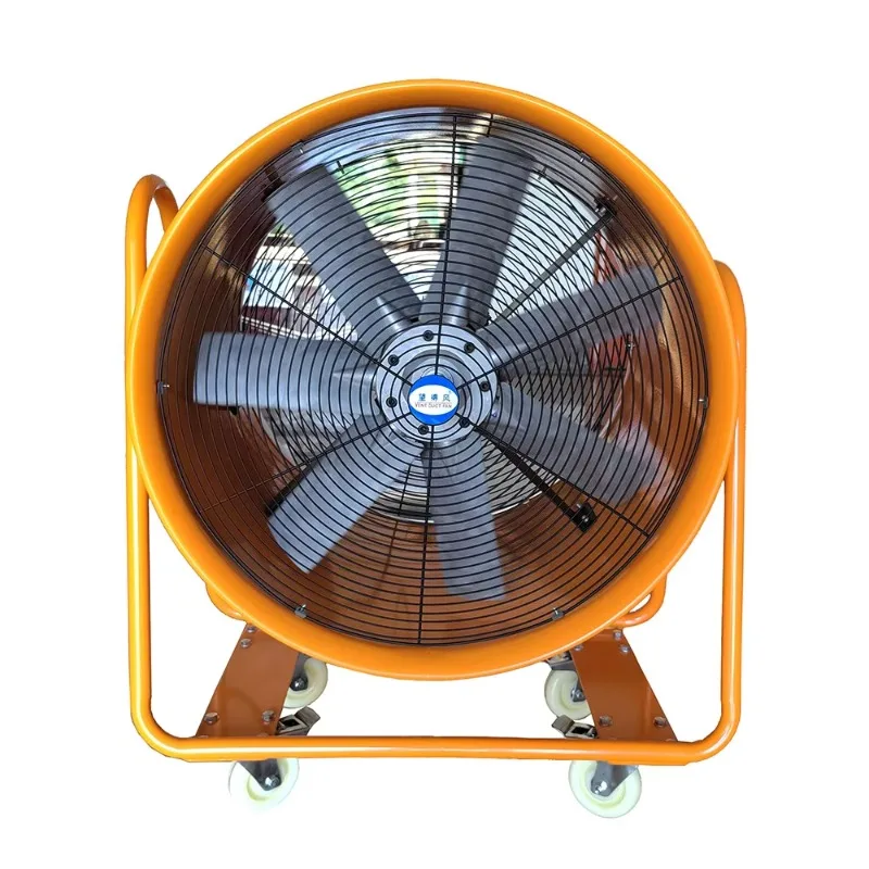 Aluminum bladed wheel, push angle adjustable mobile industrial blower, axial flow ventilation fan