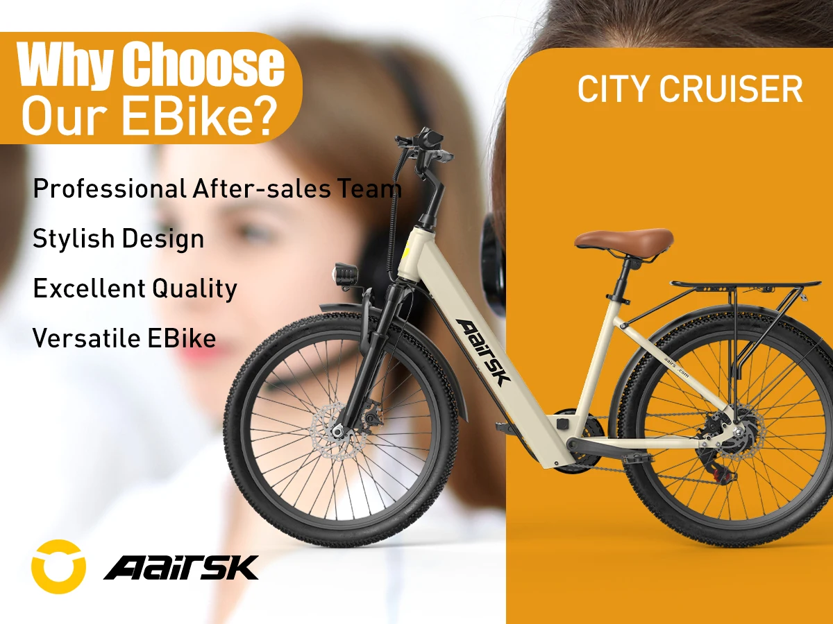 NFC Smart Unlock Erwachsenen-City-E-Bike 250W Bürstenloser Motor 36V13AH Batterie Vorderradaufhängung 24-Zoll-Reifen Max. 25km/h Urbanes Alltags-Elektrofahrrad – Detail 12