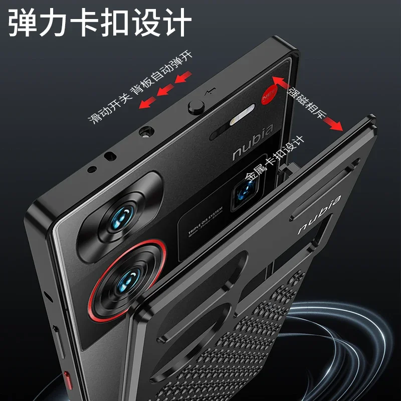 For ZTE Nubia Z60 Ultra Z70 Case Luxury Honeycomb Heat Dissipation Aluminum Frame Metal Back Cover For Nubia Z60 Z70 Ultra Cases
