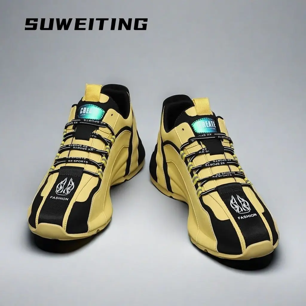 

Осенняя новая мужская спортивная обувь, дышащая молодежная трендовая мужская обувь на толстой подошве, повседневная легкая спортивная обувь, кроссовки