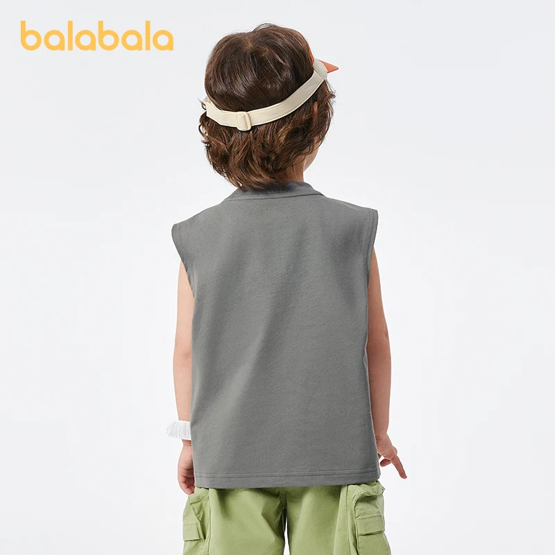 Balabala abbigliamento per bambini neonati t-shirt manica corta strato Base 2024 estate nuova collezione bambini gilet in puro cotone Trendy