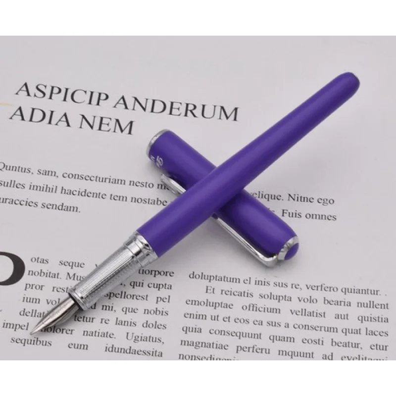A+ Duke M12 Purple Fountain Pen Love Heart Clip Medium Nib Ink Pen and Gift Box