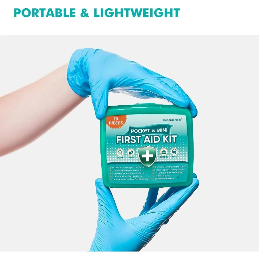 ジェネラルメディ 420点入り救急セット、各70点入りの個別ボックス6個入り、プレミアム医療用品、旅行や自宅に最適