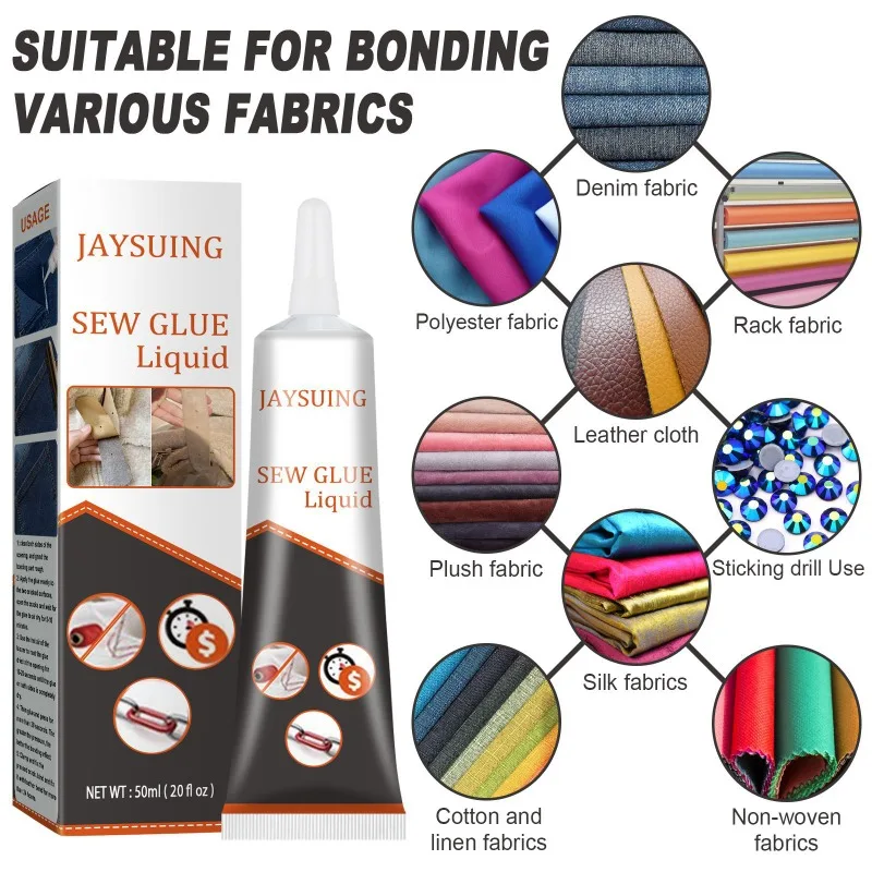 Fabric Mending Glue Fabric Mending Insole Clothing Jeans Torn Fabric Adhesive Sewing Needle and Thread Mending Glue