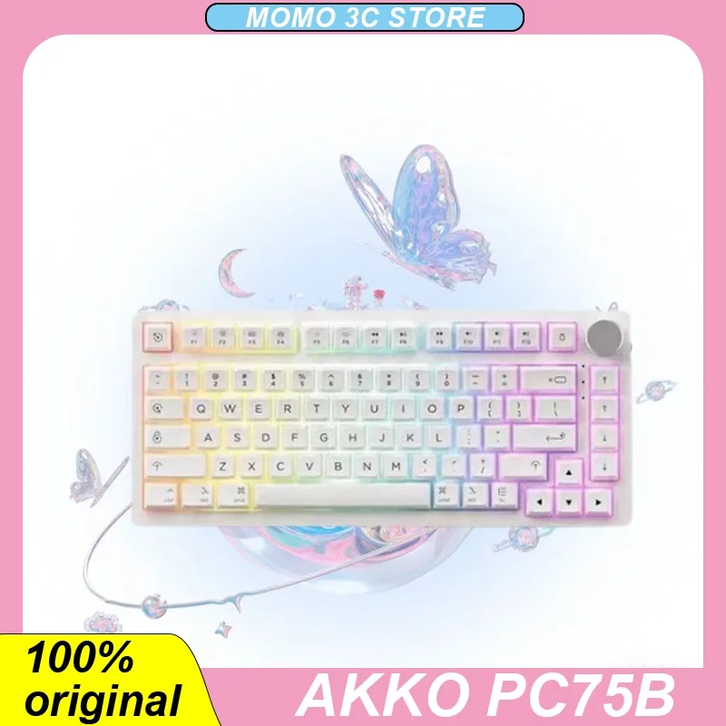 AKKO PC75B Mechanical Keyboard 2.4g Wireless Tri-mode Keyboards Bluetooth RGB Hot Swap Office PC Gamer For Mac Win Pc Accessory