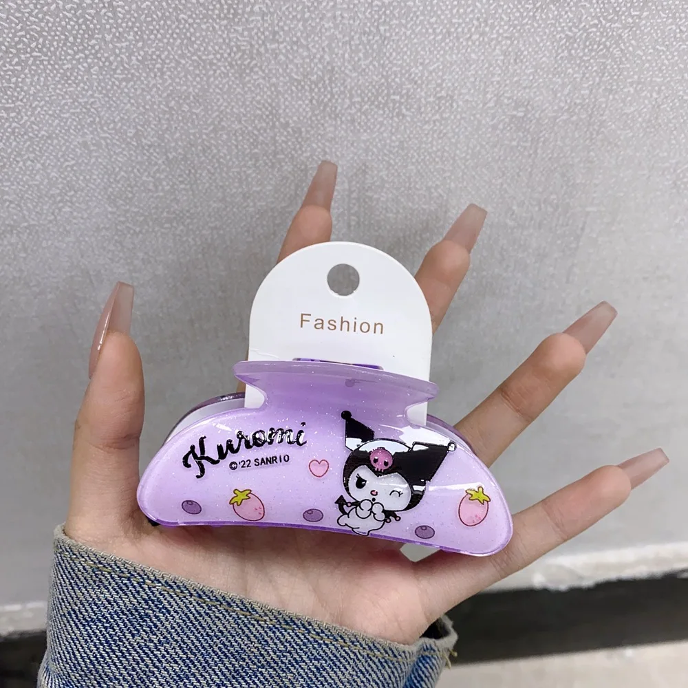 Sanrio Cute Hello Kitty Acrylic Hair Claws Women Cartoon Kuromi Hairclip Girl Cinnamoroll Shark Claws Kids Birthday Outside Gift