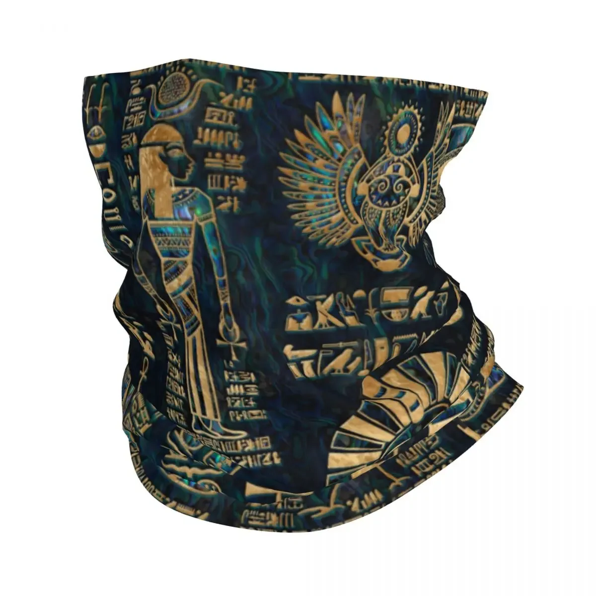 Egyptian Hieroglyphs And Deities Bandana Neck Cover Printed Egypt Pharaoh Balaclavas Face Scarf Headband Riding for Men Women