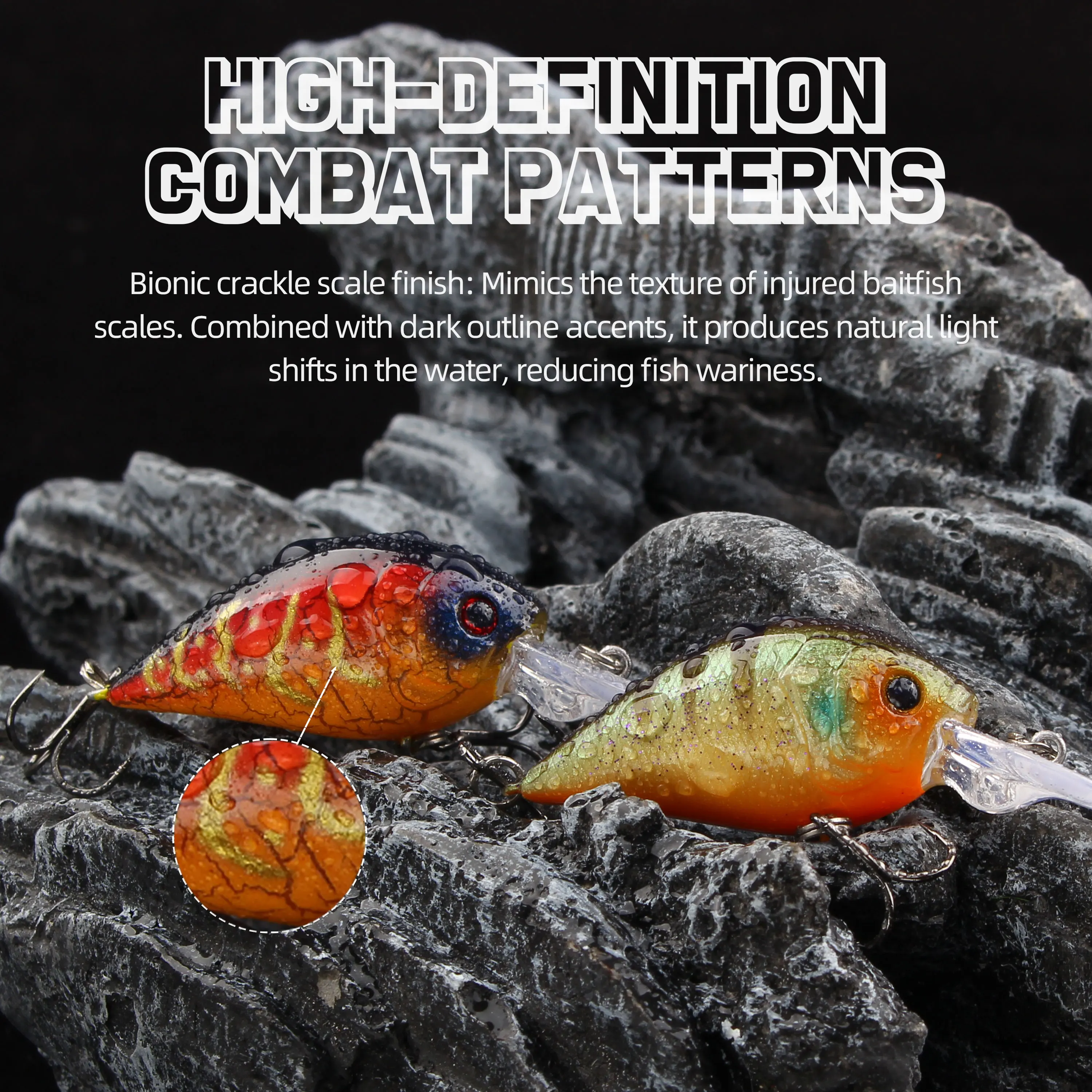 Image of LETOYO 35mmMR 4,0g Mini-Crankbait Angelköder Schwimmender Wobbler Künstlicher Harter Köder für Hecht Micro-Crank Barsch Forellen-Köder