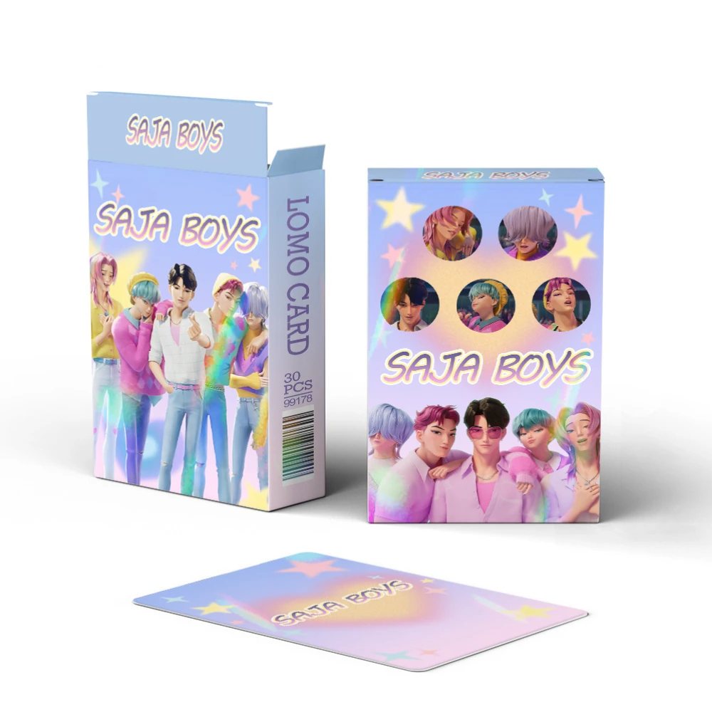 30 pièces K-POP Huntrix Derpy SAJA garçons chat bleu cartes photo Anime cartes à collectionner pour les Fans de K-POP Merch/cartes commerciales jeux cadeau