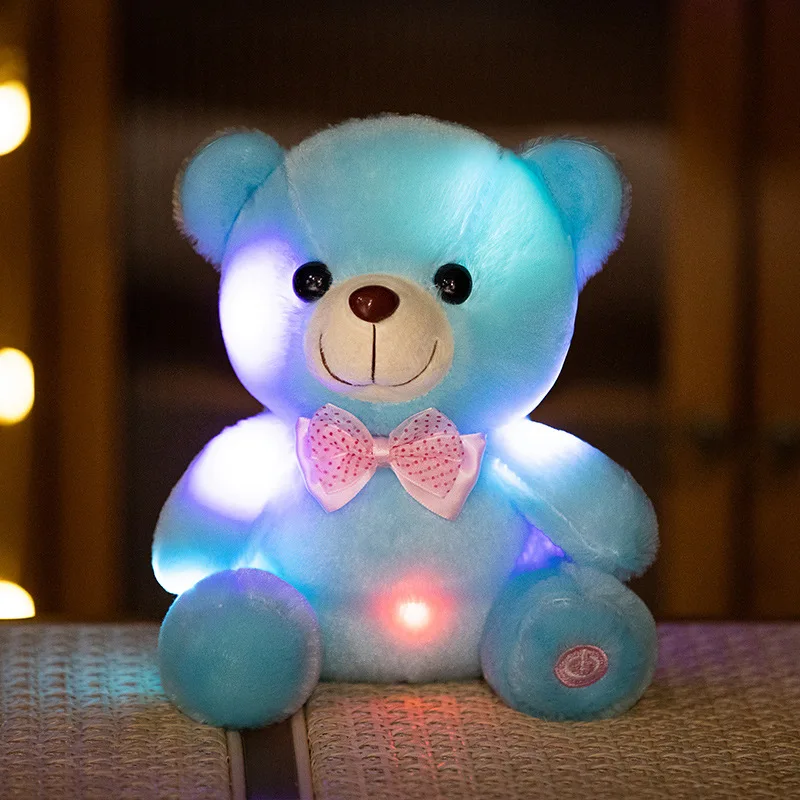 Ours en peluche lumineux LED Shoous, jouet animal en peluche créatif, arc lumineux coloré, cadeau de Noël, 20cm