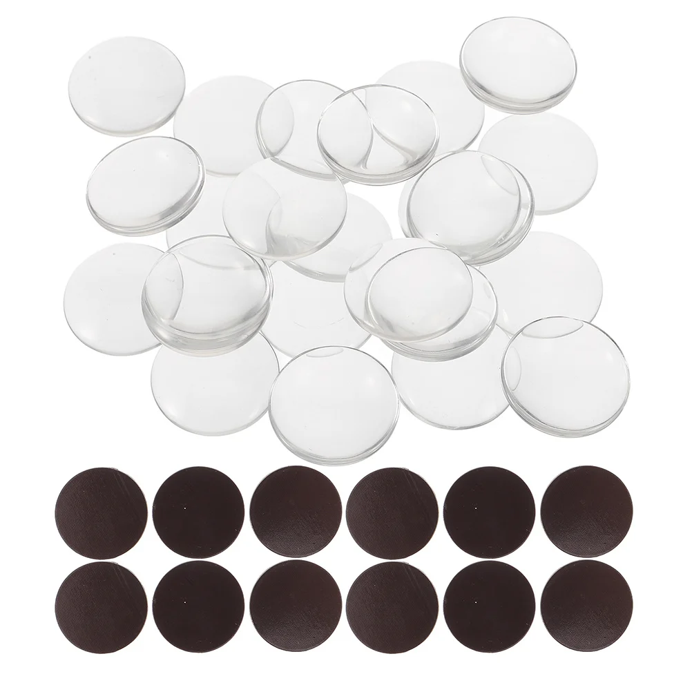 

1 Set Of Glass Round Refrigerator Magnets Clear Diy Craft Cabochons Adhesive For Fridge Whiteboard Magnetic Walls Home Office