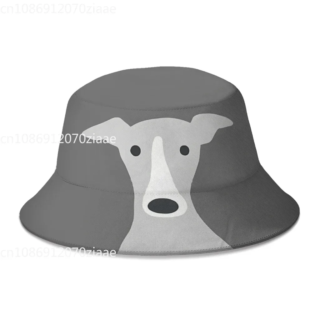 Italian Cute Whippet Geryhound Greyhounds Dog Doge Long Leg Bucket Hat Women Men Students Foldable Bob Fishing Hats Panama Cap