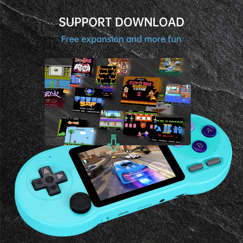 SF2000 Games Portable Handheld Video Built-in 8000 Game Console Support AV Output 3 Inch IPS Screen Classic Retro Game Player 