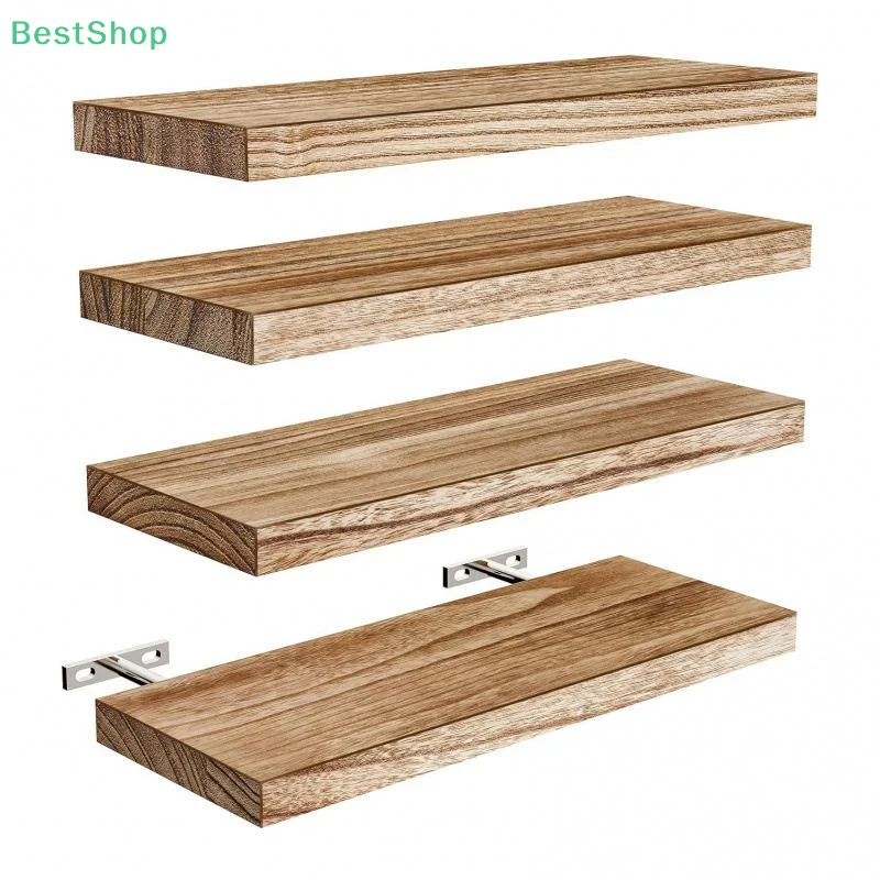 🍄 Wandmontiertes Aufbewahrungsregal aus Holz, Wandbücherregal für Wohnzimmer, Schlafzimmer, Küche