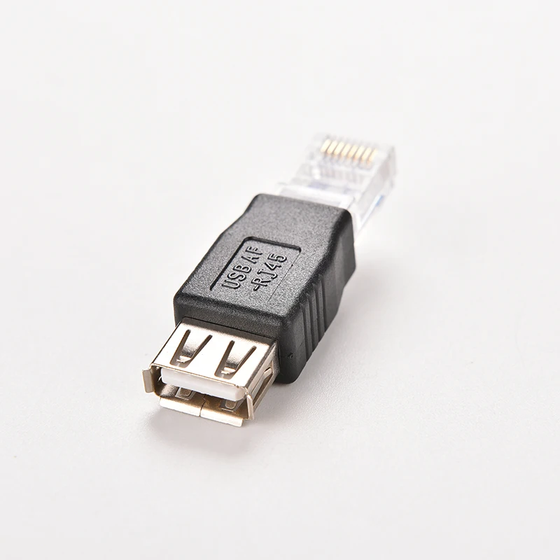 Black Portable USB A Female To Ethernet RJ45 Male To USB 2.0 AF A Female Adapter Connector Network Cable Ethernet Converter Plug