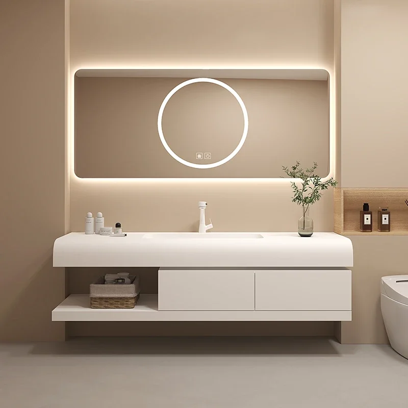 Drawers Paper Bathroom Cabinet Skincare Modern Luxury Space Saver Partitions Display Cupboard Mirror Gabinete Hotel Furniture