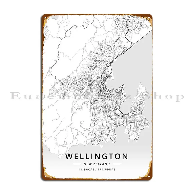 Wellington, New Zealand Metal Sign Living Room Painting Wall Decor Character Cinema Tin Sign Poster