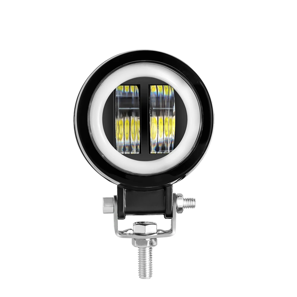 3-calowe LED-owe światło robocze kwadratowe okrągłe reflektory samochodowe Halo do motocykli ATV SUV 12V 24V Angel Eyes światła do jazdy — zdjęcie 2