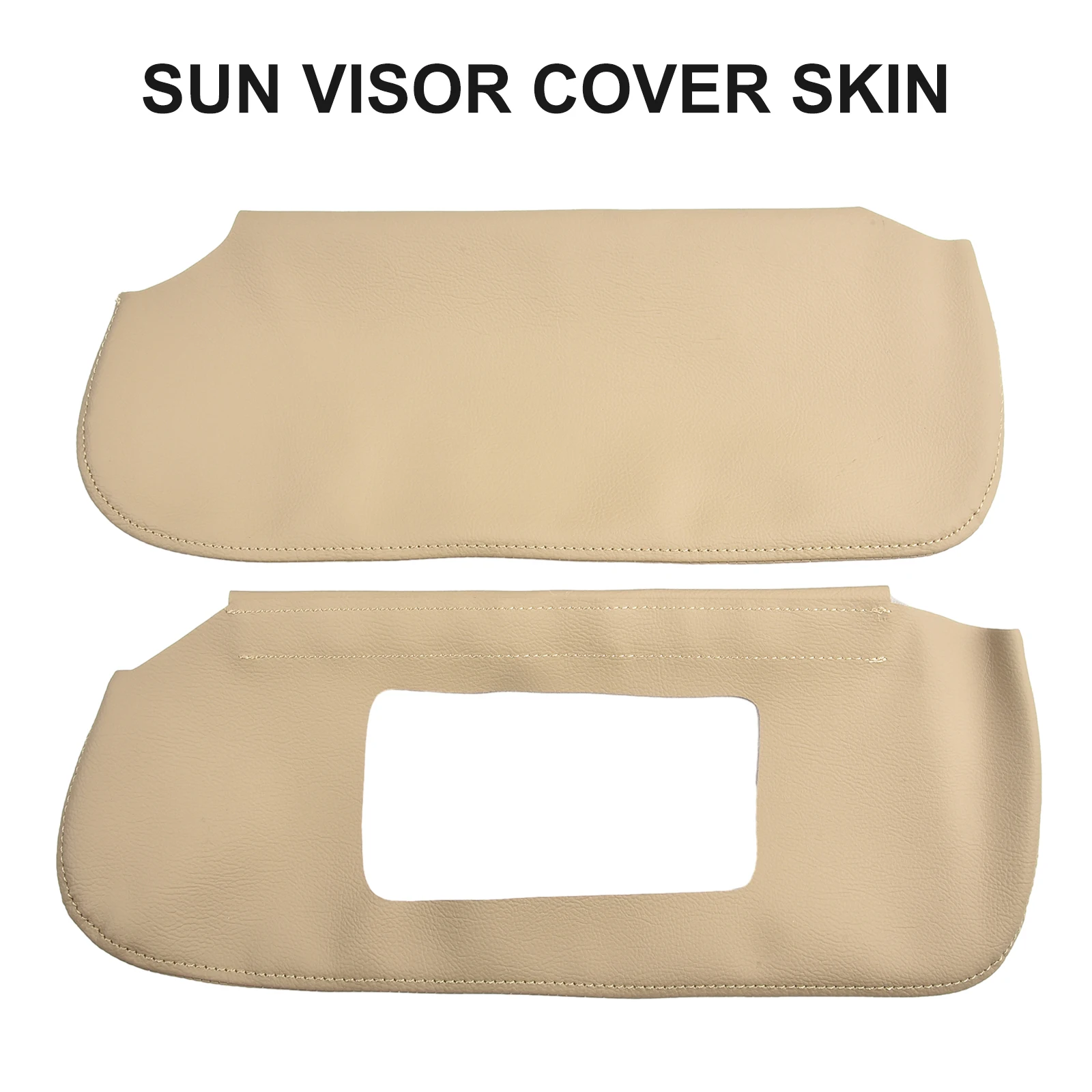 Cover Skin Sun Visor 2pcs Beige Interior Accessories Microfiber Leather Practical Replacement Waterproof Cover