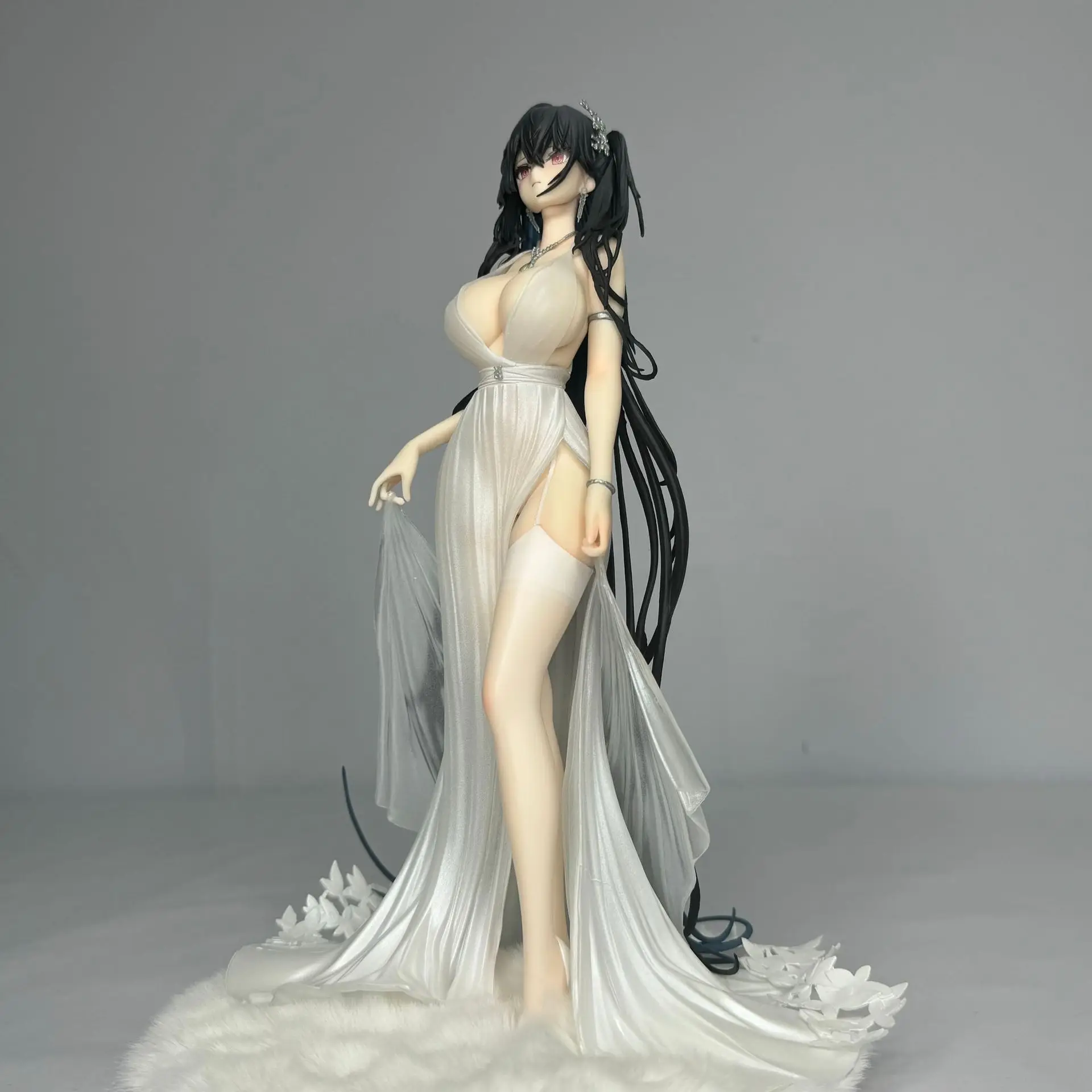 Anime sexy vestido menina figura de pé ornamento de mesa modelo colecionável presente para meninos