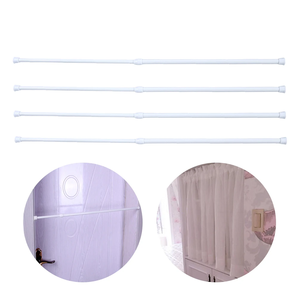 

4PCS Telescopic Rod Extendable Shower Curtain Rod Adjustable Poles Multi Function Bar Clothes Tension Sturdy Durability
