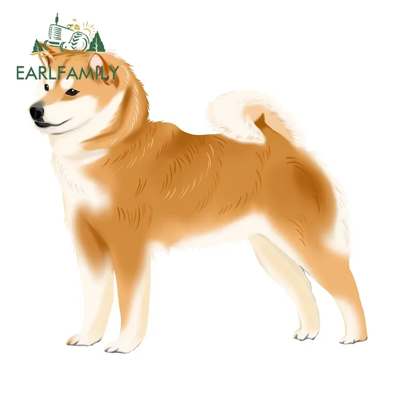 EARLFAMILY 13cm x 11.9cm for Akita Dog Car Stickers Sunscreen Fashionable Decals Campervan Motorcycle Helmet Decor Car Styling