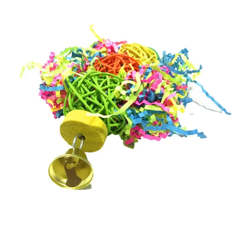 3Pcs/Lot Bird Parrot Toys Set Colorful Shredder Foraging Assorted Hanging Cage Birds Chewing Rack Toys Pet Parrot Molar Bite Kit