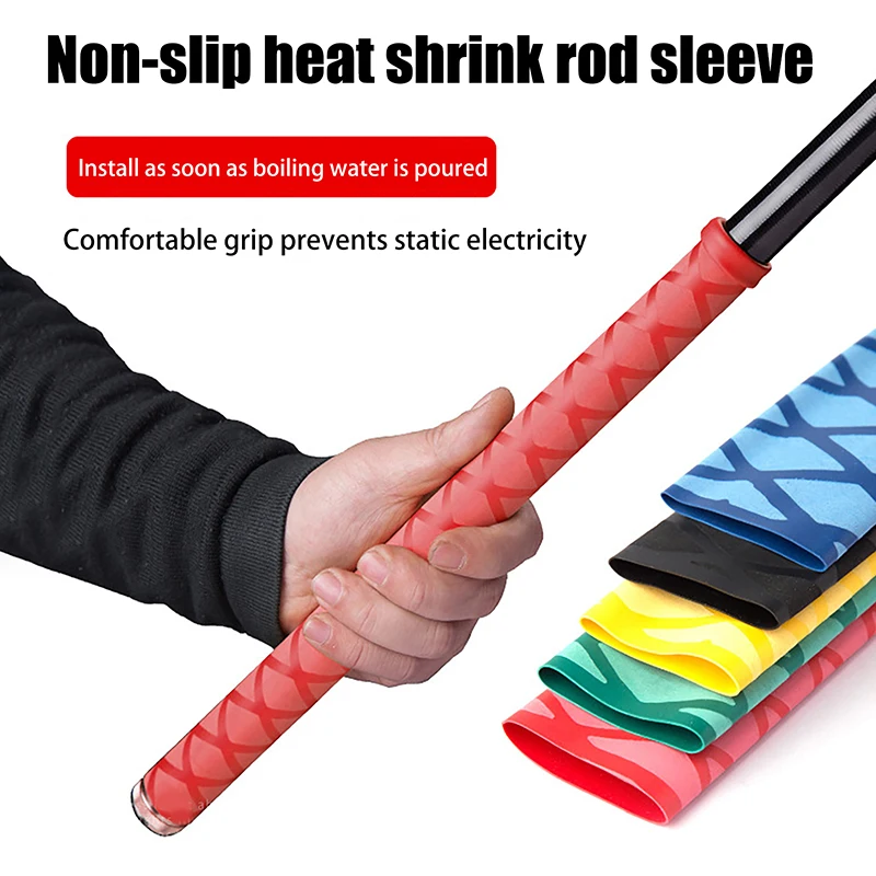 【1Pc 1M Non Slip Heat Shrink Tube Fishing Rod Wrap Anti Skid Handle Insulation Sleeve 20MM Protect Racket Grip Waterproof Cover】