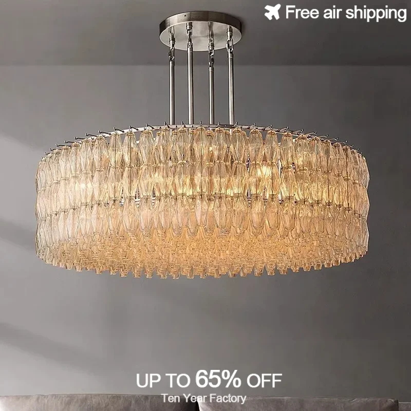 

Luxury art deco style creative hanging ceiling light for dining room glass shade brass color black led chandelier with modern de