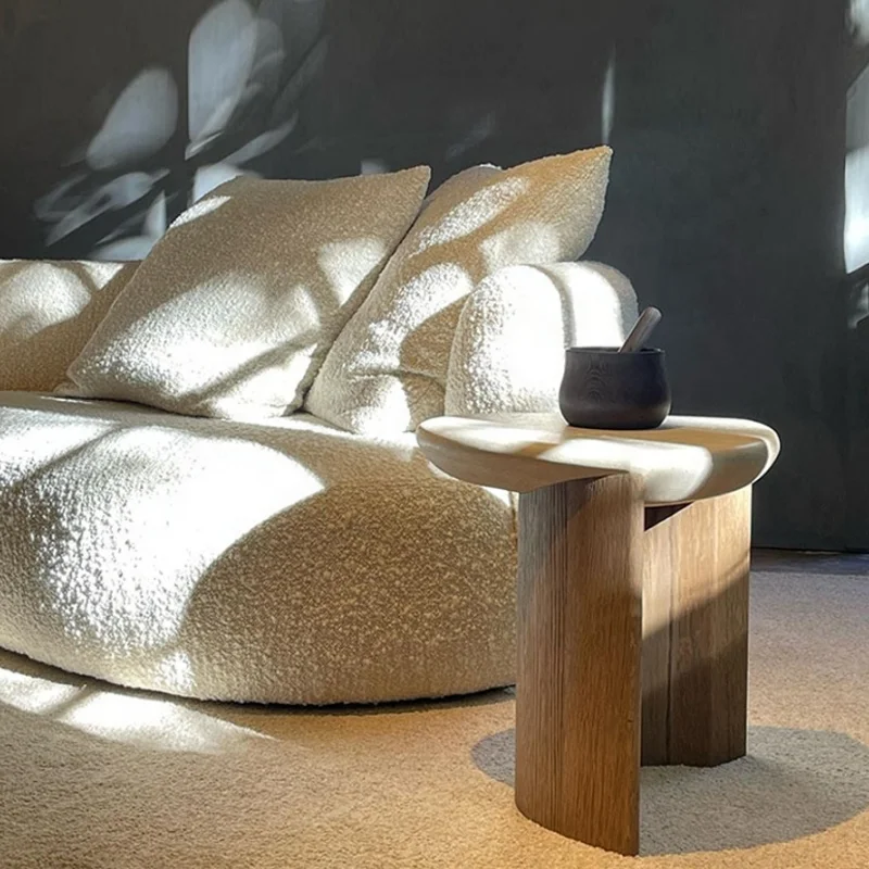 Solid wood living room side   irregular natural stone limestone coffee   furniture