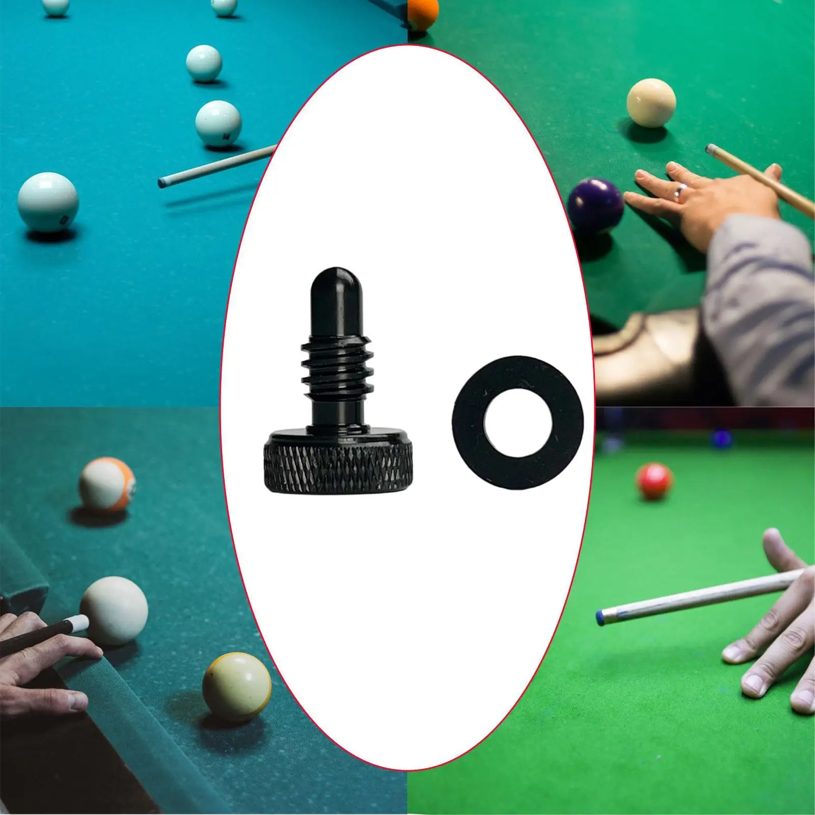 

Billiard Cue Bottom Plug Practical Protective with Gasket Aluminum Alloy