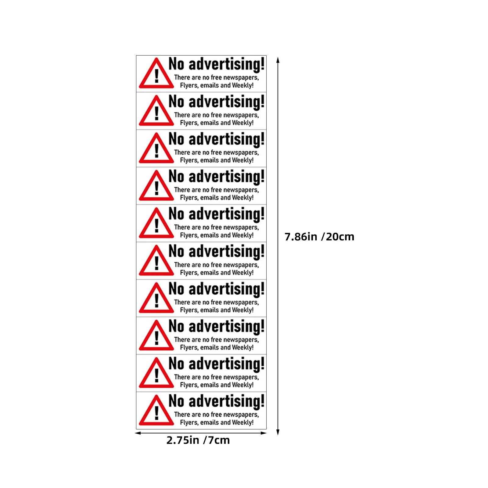 7Sheets No Advertising Sign Stickers Waterproof PVC Self-Adhesive Minimalist Modern Door Wall Sign for Outdoor Front Porch