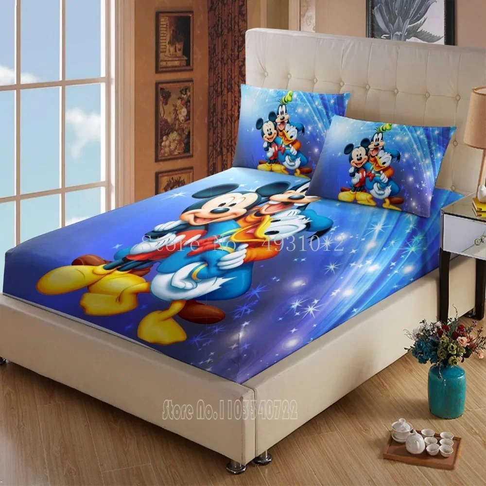 

Disney Anime Mnnie Mickey Mouse Mattress Cover Fitted Sheet Bed Sheets Bed Linen for Child Kids Teen Bedspread Bedroom Decor