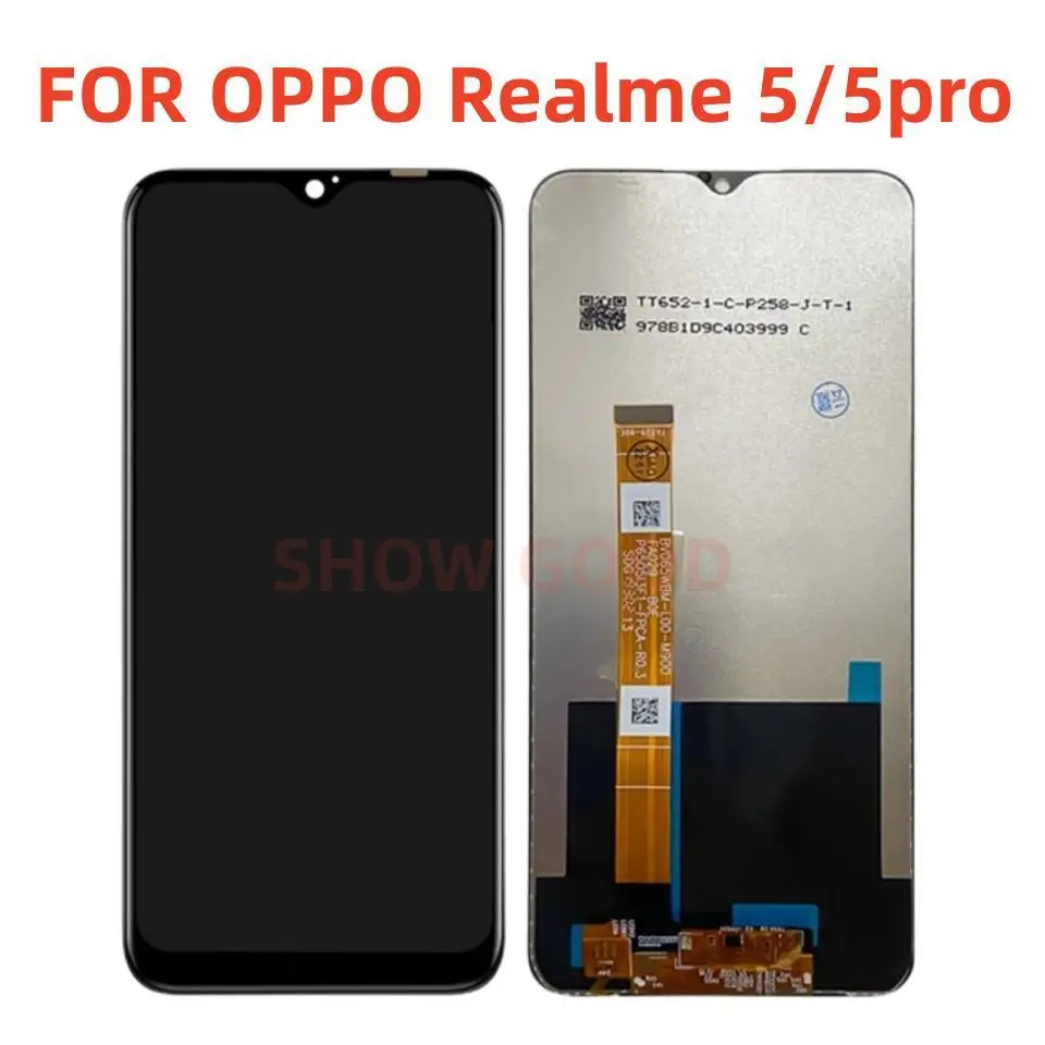 For OPPO Realme 5 LCD Sisplay RMX1911, RMX1919 Touch Panel Screen Sensor Assembly For Realme 5 Pro display RMX1971 LCD