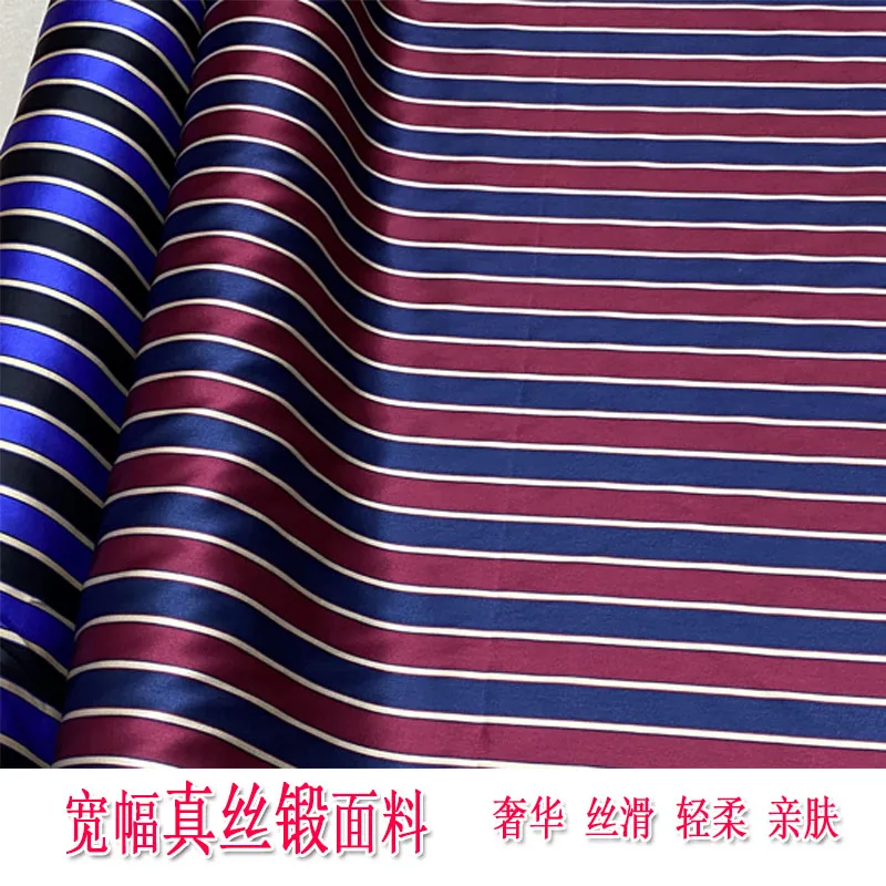 

Vertical Stripes Wide High-End Silk Forged Cloth Dress Shirt Cheongsam Pajamas Clothing Fabric Spring and Summer