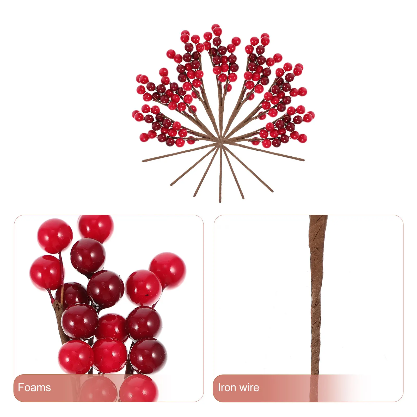 

10 Pcs Decorations Christmas Red Currant Artificial Berry Branches Tree Fake Ornaments for