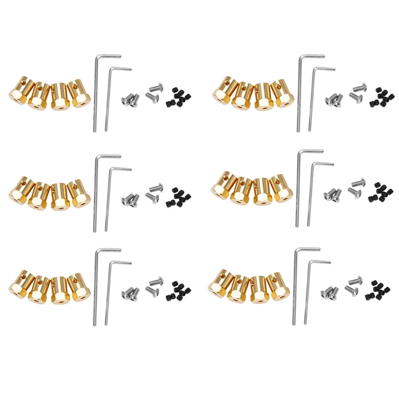 

A04F-24PCS 5–12 мм латунный шестигранный адаптер ступицы колеса объединителя для WPL B14 B16 B24 B36 C14 C24 MN D90 D91 запасные части для радиоуправляемых автомобилей