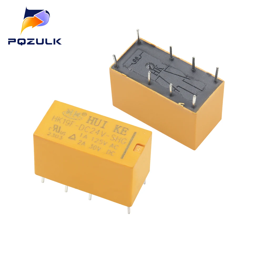 10PCS Coil DPDT 8 Pin 2NO 2NC Mini Power Relays PCB Type HUI KE HK19F HK19F-DC5V-SHG HK19F-DC12V-SHG HK19F-DC24V-SHG