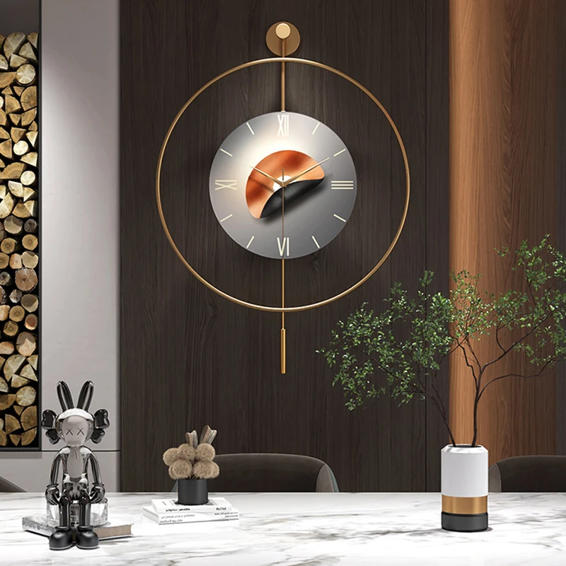 Luxury Aesthetic Wall Clocks Modern Bedrooms Minimalist Round Wall Watch Restaurant Nordic Reloj De Pared Ornaments Home Decor