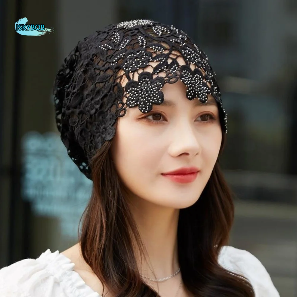 

Single Layer Crochet Hollow Knitted Hat Flower Dual-use Knit Beanies Korean Style Bohemian Style Weave Cap Apparel Accessories
