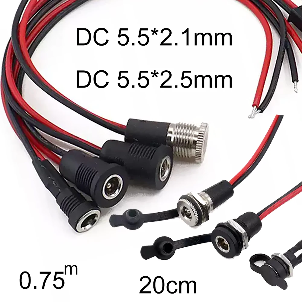 

JCD 1Set Waterproof DC-099 DC-022B DC-022X 5.5*2.1mm/2.5mm DC Power Jack Socket Female Panel Mount Connector MetalWith Nut Snap