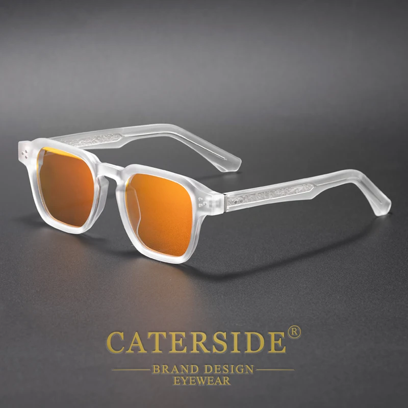 CATERSIDE Modische Trendige Eckige Sonnenbrille für Männer und Frauen mit Kern-Einsatz-Bügel Luxusmarke Sonnenbrillen für Reisen, Strand, Party, Festival, Geschenke – Detail 15