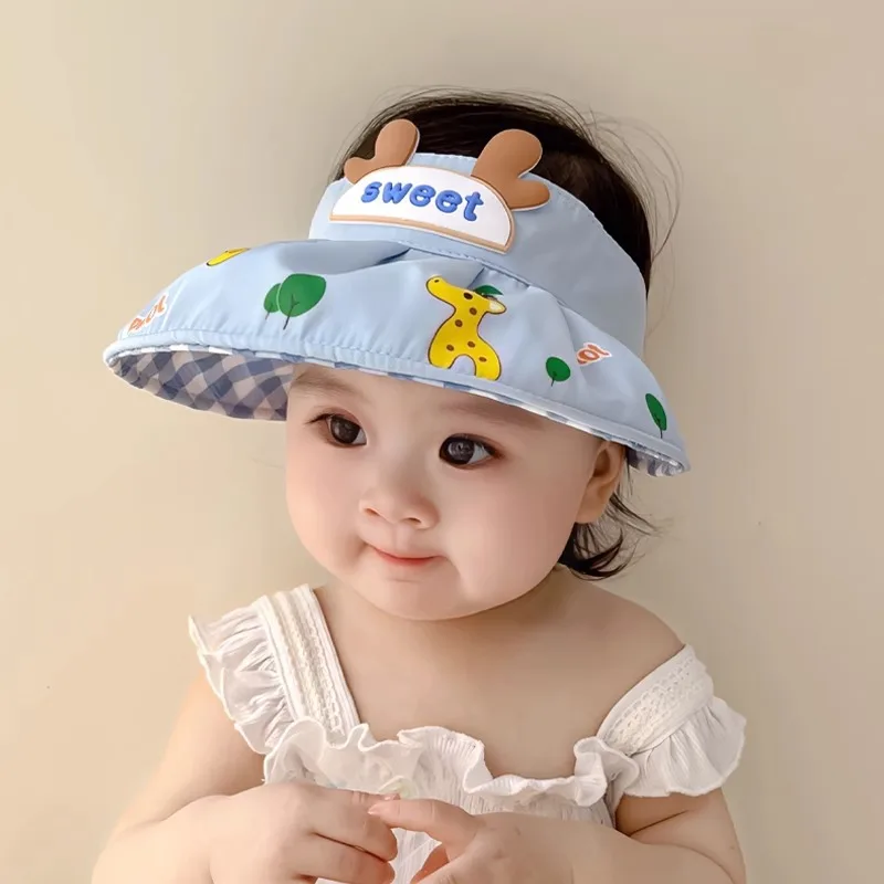 Infant Hat Summer Sun-shading Hollow Top Hat Baby Cute Breathable Thin Section Sunscreen Boys Girls Beach Sun Hat 3 monthes