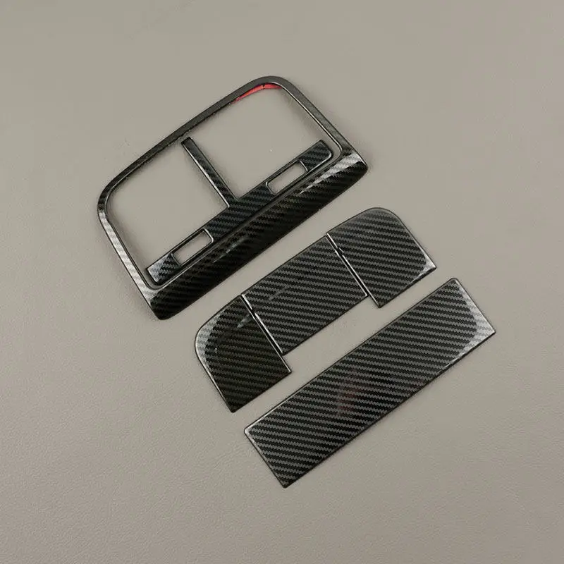 For Audi A4 B8 A5 2010 2011 2012 2013 2014 2015 2016 Carbon Fiber Texture Car ABS Interior Rear Air Outlet Vent Frame Trim