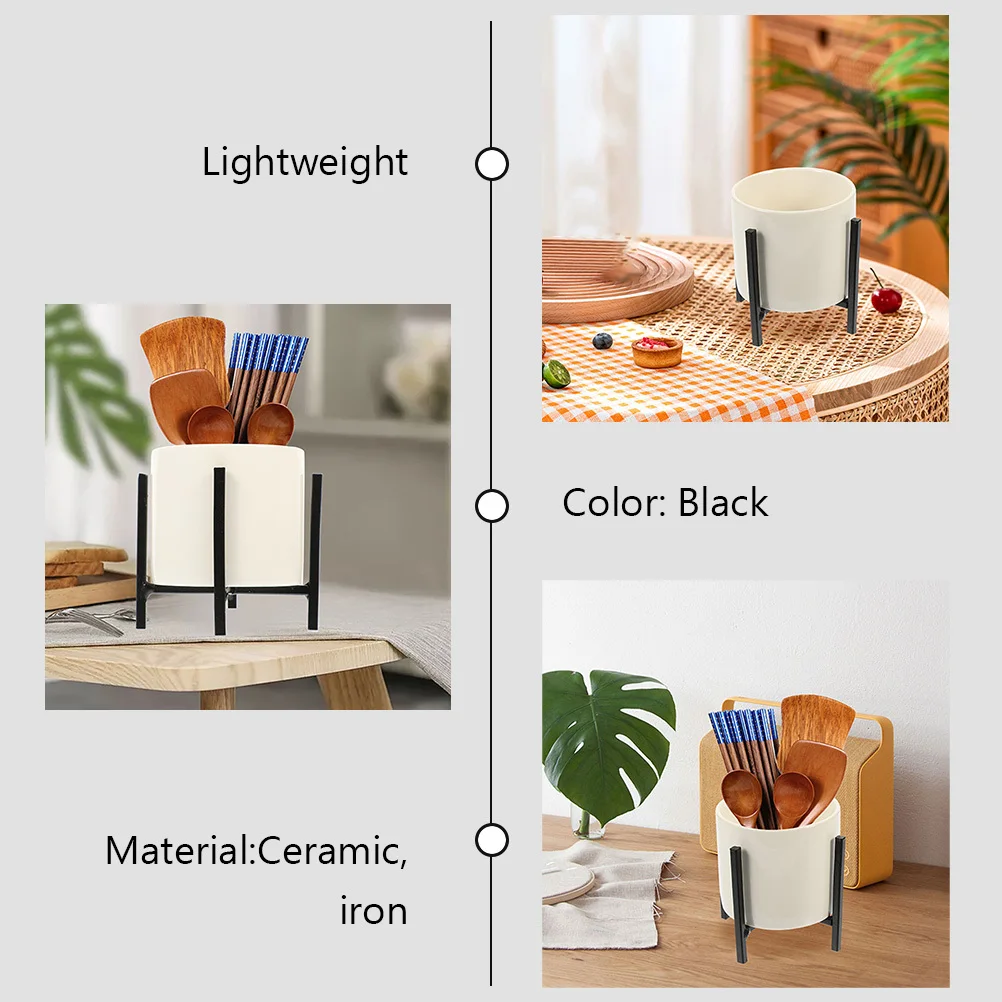 

2 Pcs Practical Utensil Holder Chopsticks Rack Kitchen Utensils Holders Rest Ceramic Container Stands
