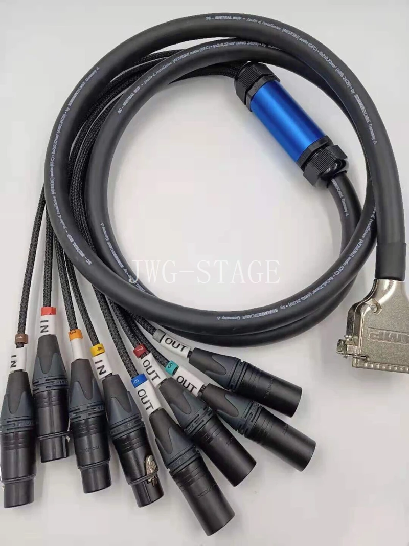 DB25 To 8 XLR Digital Analog AES Audio Signal Line, Digital Analog Audio Signal Balance Line