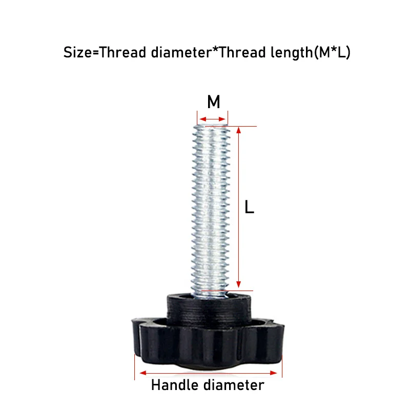 M5 M6 M8 Sternform Gewinde Klemmgriff Bolzen Bakelit Handknopf Anziehschraube Industrieausrüstung Kunststoff Stahl Set – Detail 2
