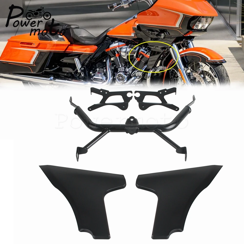 Touring Fairing Side Panel Wind Deflector Plate W/Mount Bracket For Harley FLTRXSE FLTRXSTSE CVO Road Glide Upgrade ST 2023 2024