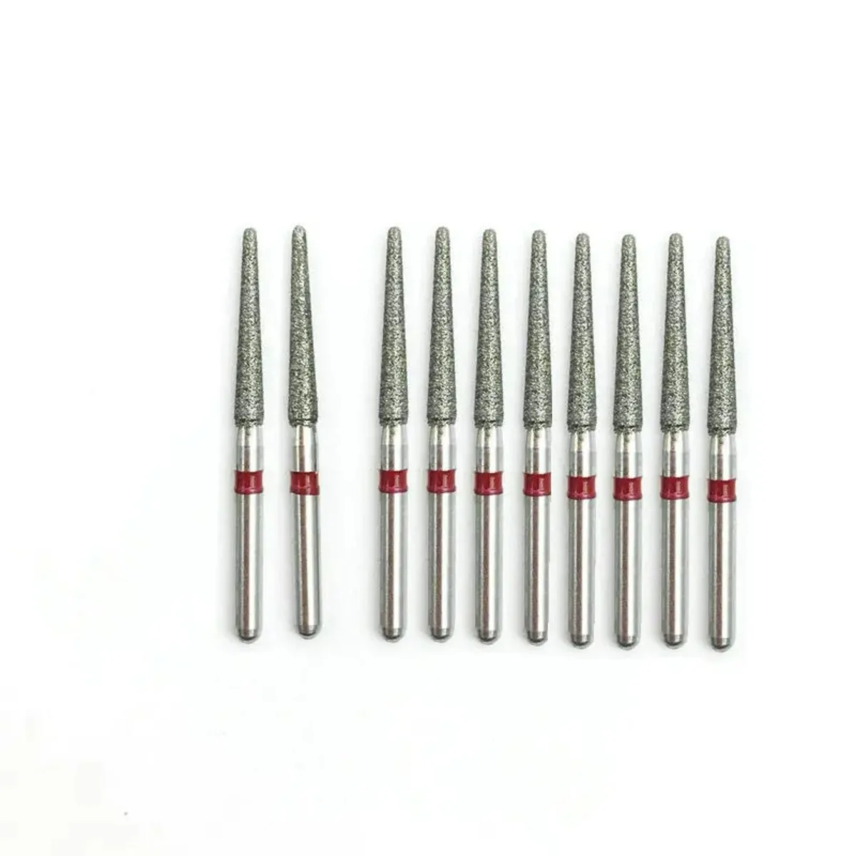 10pcs Dental Diamond 1.6mm FG High Speed Burs for Teeth Polishing Taper Round End Shape Bur Polishers TR-12Fent Dentals Medical