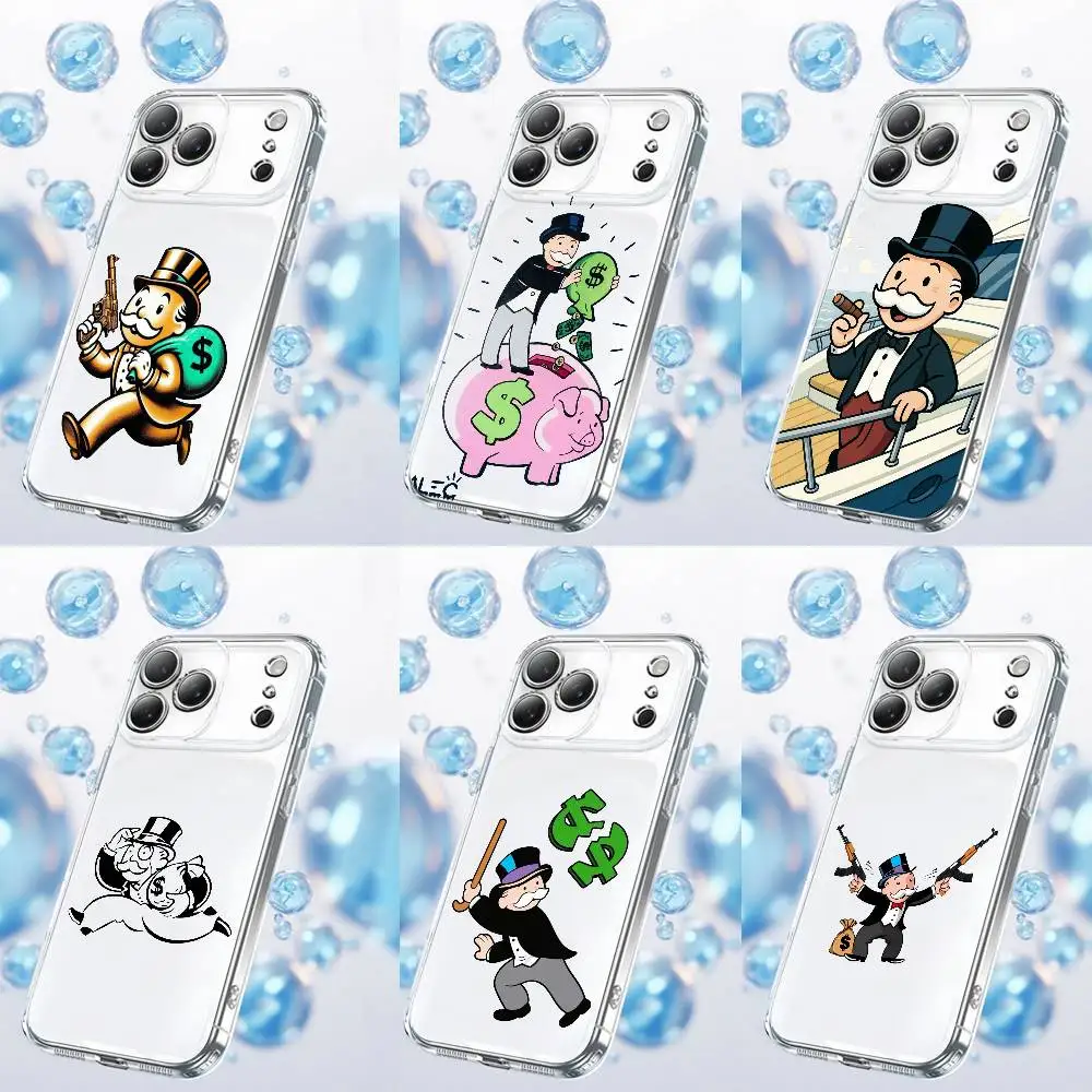 

Dollar Alec M-Monopoly Man Phone Case For iPhone 17,16,15,14,13,12,11 Plus,Pro,Max,Plus,E,Air,Mini Transparent Cover